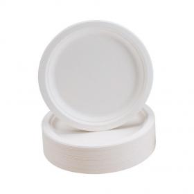 Plates Rigid Biodegradable Microwaveable Diameter 230mm Pack of 50 843199