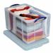 Really Useful Storage Box Plastic Lightweight Robust Stackable 84 Litre W440xD710xH380mm Clear Ref 84CCB 843741