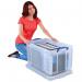 Really Useful Storage Box Plastic Lightweight Robust Stackable 84 Litre W440xD710xH380mm Clear Ref 84CCB 843741