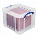 Really Useful Storage Box Plastic Lightweight Robust Stackable 35 Litre W390xD480xH310mm Clear Ref 35C 843776