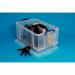 Really Useful Storage Box Plastic Lightweight Robust Stackable 64 Litre W440xD710xH310mm Clear Ref 64CCB 843784