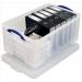 Really Useful Storage Box Plastic Lightweight Robust Stackable 64 Litre W440xD710xH310mm Clear Ref 64CCB 843784