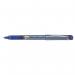 In the picture, there are 12 Pilot Rollerball Pens with a blue color. The pens have a rubber grip for comfortable writing and a fine 0.5mm tip for precise writing. The ink creates a thin 0.3mm line. Each pen is labeled with the Pilot V5 Hi-Tecpoint logo.