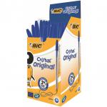 Bic Cristal Ball Pen Clear Barrel 1.0mm Tip 0.32mm Line Blue Ref 8373602 [Pack 50] 844128