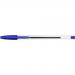 Bic Cristal Ball Pen Clear Barrel 1.0mm Tip 0.32mm Line Blue Ref 8373602 [Pack 50] 844128