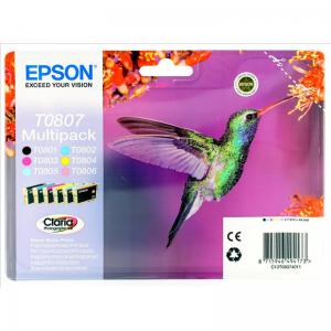 Epson T0807 Inkjet Cart Hummingbird BlkMLCLM 7.4ml Ref