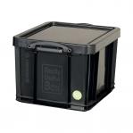 Really Useful Storage Box Plastic Recycled Robust Stackable 42 Litre W440xD520xH310mm Black Ref 42L 846598