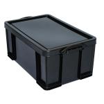 Really Useful Storage Box Plastic Recycled Robust Stackable 64 Litre W440xD710xH310mm Black Ref 64L 846611