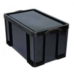 Cheap Stationery Supply of Really Useful Storage Box Plastic Recycled Robust Stackable 84 Litre W444xD710xH380mm Black 84L 846629 Office Statationery