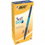 Bic SoftFeel Clic Pen Retractable Rubberised Barrel Med 1.0mm Tip 0.32mm Line Blue Ref 837398 [Pack 12] 862789