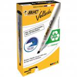 Bic Velleda Marker W/bd Dry-wipe 1751 Large Chisel Tip 3.7-5.5mm Line Width Assorted Ref 904950 [Pack 4] 863017