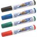 Bic Velleda Marker W/bd Dry-wipe 1751 Large Chisel Tip 3.7-5.5mm Line Width Assorted Ref 904950 [Pack 4] 863017