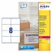 Avery Parcel Labels Weatherproof Laser 8 per Sheet 99.1x67.7mm White Ref L7993-25 [200 Labels] 863920