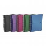 Oxford Office Notebook Poly Wirebound 90gsm Smart Ruled 180pp A5 Assorted Colour Ref 100101300 [Pack 5] 864315