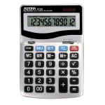 Aurora Desktop Calculator 12 Digit 4 Key Memory Battery/Solar Power 133x35x198mm Silver Ref DT303 867594