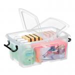 Strata Smart Box Clip-On Folding Lid Carry Handles 12 Litre Clear Ref HW671CLR 870196