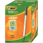 Bic Ecolutions Stic Ball Pen Recycled Slim 1.0mm Tip 0.32mm Line Black Ref 893239 [Pack 60] 877778