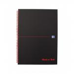 Black n Red Notebook Wirebound 90gsm Ruled and Perforated 140pp A4 Matt Black Ref 100080173 [Pack 5] 878316