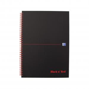 Black n Red Notebook Wirebound 90gsm Ruled and Perforated 140pp A4