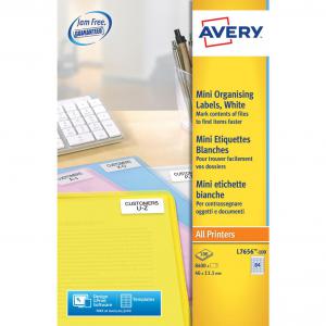 Avery Mini Multipurpose Labels Laser 84 per Sheet 46x11.1mm White Ref