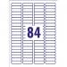 Avery Mini Multipurpose Labels Laser 84 per Sheet 46x11.1mm White Ref L7656-100 [8400 Labels] 879037