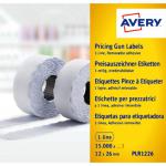 Avery Labels for Labelling Gun 1-Line Removable White 12x26mm 1500 per Roll Ref PLR1226 [Pack 10] 879371