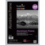 Photo Frame  Aluminium with Non-glass Perspex Front Back-loading A4 297x210mm Silver 880892