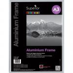 Photo Frame Clip-down Aluminium with Non-glass Perspex Front Back-loading A3 420x297mm Silver 880906