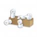 This photo displays a stack of Unbranded Cash Register Rolls 5 Star Cash Register Rolls, each measuring 76x76x12.7mm and with a length of 24m. The pack contains a total of 20 rolls. The rolls are neatly stacked and ready for use.