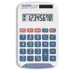 Aurora Handheld Calculator 8 Digit 3 Key Memory Solar and Battery Power 70x15x115mm White Ref HC133 882461