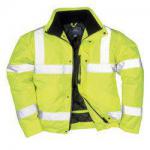 High Visibility Bomber Jacket Weather Proof With Padded Lining Medium Yellow  885770