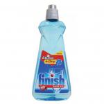 The photo shows a 400ml bottle of Reckitt Benckiser Group plc Cleaning and Maintenance Finish Rinse Agent. The label prominently displays the brand name and product name, while also featuring images of sparkling clean dishes. The bottle itself is sleek and modern, with a clear cap and blue liquid visible inside. Perfect for adding the finishing touch to your dishwashing routine.