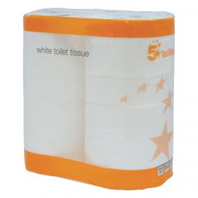 5 Star Facilities Toilet Rolls 2-ply 102x92mm 4 Rolls of 320 Sheets Per Pack White Pack of 9