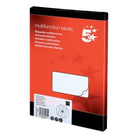 5 Star Office Multipurpose Labels Laser Copier Inkjet 14 per Sheet 105x42mm White 1400 Labels 903857
