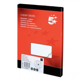 5 Star Office Multipurpose Labels Laser Copier Inkjet 10 per Sheet 105x58mm White 1000 Labels 905009