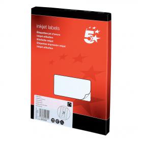 5 Star Office Addressing Labels Inkjet 21 per Sheet 63.5x38.1mm White 2100 Labels 905068