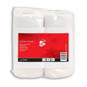 Image of Facilities Kitchen Towels 2-Ply 55 Sheets per Roll White Pack 2 905092