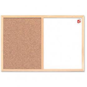 5 Star Office Combination Noticeboard Cork and Drywipe W900xH600mm 906748