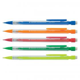 5 Star Office Mechanical Pencil Retractable Disposable with 0.7mm Lead Assorted Barrels Pack of 10 906829
