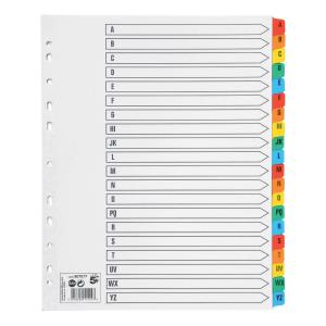 Office Maxi Index A-Z Multipunched Mylar-reinforced Multicolour-Tabs