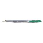 5 Star Office Roller Gel Pen Clear Barrel 1.0mm Tip 0.5mm Line Green [Pack 12] 907972