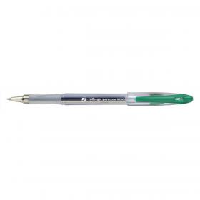 5 Star Office Roller Gel Pen Clear Barrel 1.0mm Tip 0.5mm Line Green Pack of 12 907972