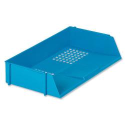 Cheap Stationery Supply of 5 Star Office Letter Tray Wide Entry High-impact Polystyrene Stackable Blue Office Statationery