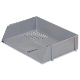 5 Star Office Letter Tray Wide Entry High-impact Polystyrene Stackable Grey 908099