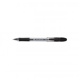 5 Star Elite Rubber Grip Ball Pen Medium 1.0mm Tip 0.5mm Line Black Pack of 12 908323