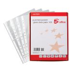 5 Star Office Punched Pocket Polypropylene Top and Side-opening 50 Micron A4 Glass Clear [Pack 100] 908331