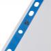 5 Star Office Punched Pocket Polypropylene Embossed Blue Strip Top-opening 60 Micron A4 Clear [Pack 100]