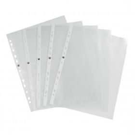 uk A4 Clear Plastic Punched Pockets Filing Folders Wallets 55 micron wholesale