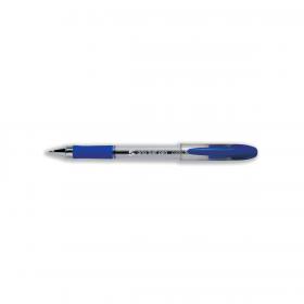 5 Star Elite Rubber Grip Ball Pen Medium 1.0mm Tip 0.5mm Line Blue Pack of 12 908382
