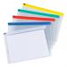 5 Star Office Zip Filing Bags Clear Front with Coloured Seal A4 Assorted [Pack 30]